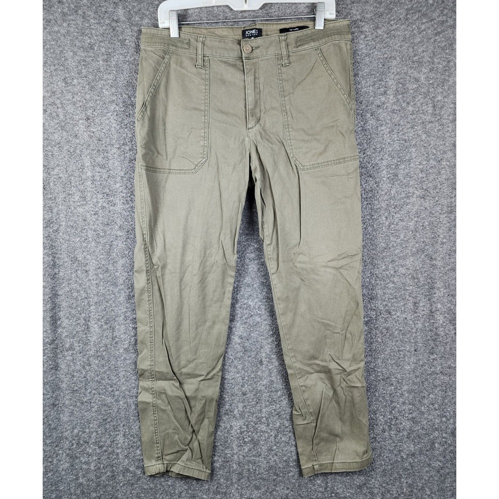 Jones New York The Chino Pants Womens 10 Olive Green Stretch Utility Straight